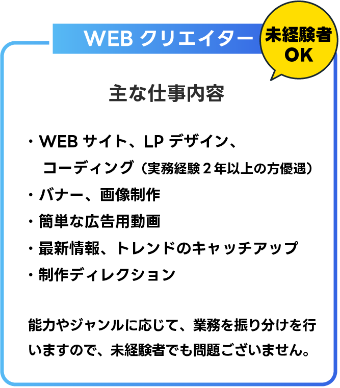 WEBクリエイター募集